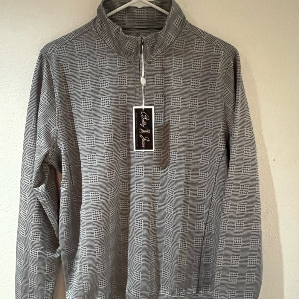 Bobby Jones Walker Glen Plaid Quarter-Zip Pullover NWT